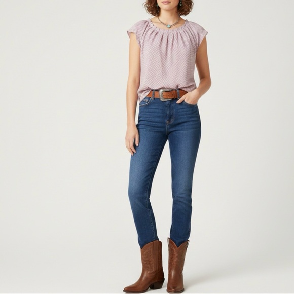 LC Lauren Conrad Light Pink Checkered Blouse - Picture 10 of 10